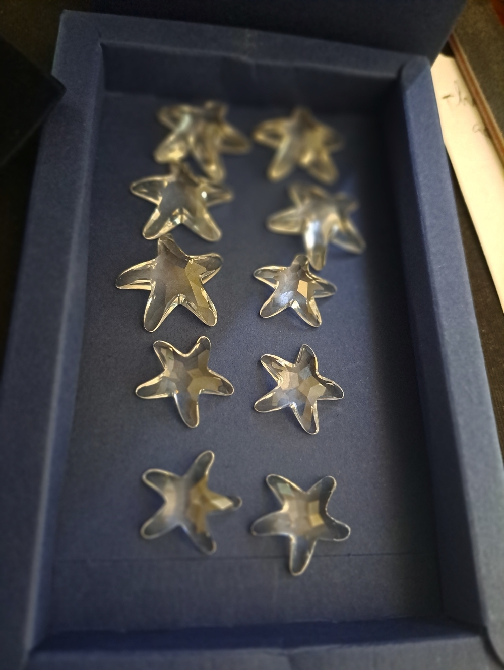 Swarovski Crystal Lot 10 Starfish W Bag & Box Never Displayed